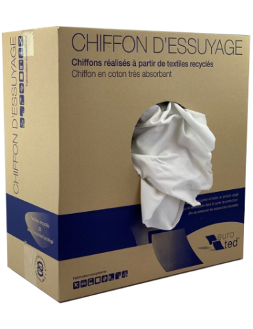 CARTON CHIFFONS D'ESSUYAGE BLANC