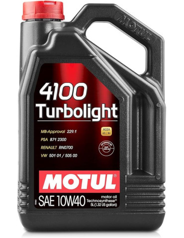 Huile moteur Motul 4100 Turbolight 10W40, 5L